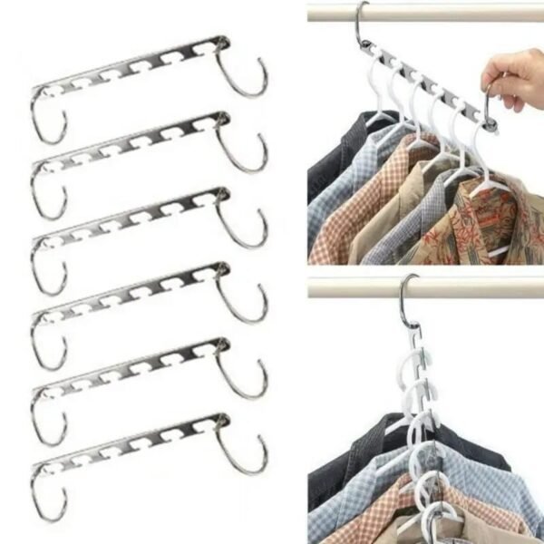 Optimiza el espacio de tu armario con la Percha de Metal con Gancho Mágico. Su diseño multifuncional con 6 agujeros te permite colgar varias prendas en una sola percha, manteniendo la ropa organizada y sin arrugas. 🔹Características destacadas: ✅ Ahorro de espacio: Su diseño vertical maximiza el espacio en el armario. ✅ 6 agujeros para colgar ropa: Ideal para camisas, pantalones, bufandas y más. ✅ Material resistente: Fabricada en acero inoxidable duradero y resistente al óxido. ✅ Diseño versátil: Se puede usar de forma horizontal o vertical según la necesidad. 📌Especificaciones: 📏 Tamaño: 37 cm 🛠 Material: Acero inoxidable / Hierro 📦 Contenido del paquete: ✔ 1 x Percha de acero inoxidable 💡Estas perchas de metal multifuncionales son perfectas para organizar tu ropa y aprovechar al máximo cada rincón de tu armario.