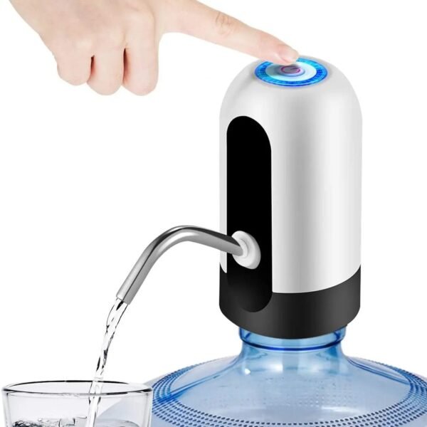 Dispensador de Agua Eléctrico para Garrafas 5-8L automático, bomba de botella de agua, carga USB, carga con un clic, Blanco/Negro, 1 unidad 3