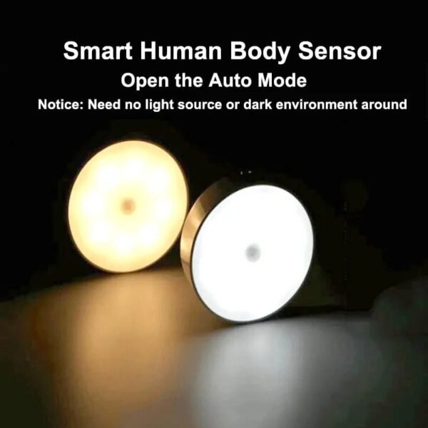 Lámpara LED inteligente con Sensor de cuerpo humano, iluminación de emergencia automática, carga USB, succión magnética inalámbrica, luz nocturna 1