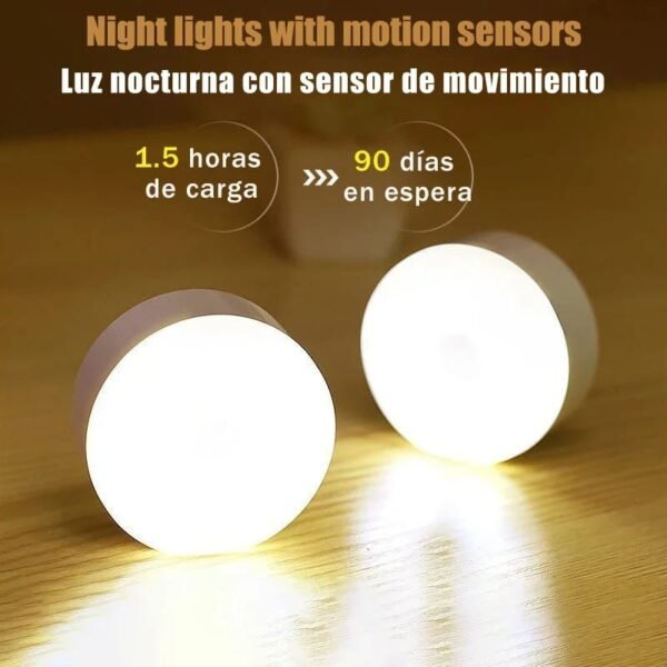 Lámpara LED inteligente con Sensor de cuerpo humano, iluminación de emergencia automática, carga USB, succión magnética inalámbrica, luz nocturna 1