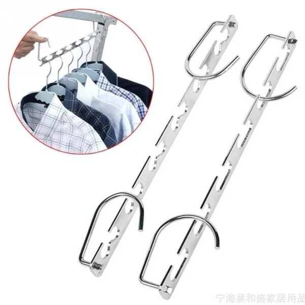 Optimiza el espacio de tu armario con la Percha de Metal con Gancho Mágico. Su diseño multifuncional con 6 agujeros te permite colgar varias prendas en una sola percha, manteniendo la ropa organizada y sin arrugas. 🔹Características destacadas: ✅ Ahorro de espacio: Su diseño vertical maximiza el espacio en el armario. ✅ 6 agujeros para colgar ropa: Ideal para camisas, pantalones, bufandas y más. ✅ Material resistente: Fabricada en acero inoxidable duradero y resistente al óxido. ✅ Diseño versátil: Se puede usar de forma horizontal o vertical según la necesidad. 📌Especificaciones: 📏 Tamaño: 37 cm 🛠 Material: Acero inoxidable / Hierro 📦 Contenido del paquete: ✔ 1 x Percha de acero inoxidable 💡Estas perchas de metal multifuncionales son perfectas para organizar tu ropa y aprovechar al máximo cada rincón de tu armario.