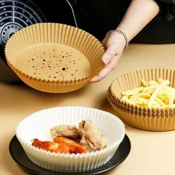 Papel especial para freidora de aire, papel de aceite de silicona, papel absorbente de aceite, almohadilla de papel especial para alimentos, plato de papel doméstico, 50/100 Uds.