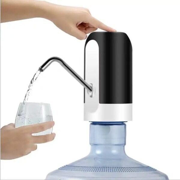 Dispensador de Agua Eléctrico para Garrafas 5-8L automático, bomba de botella de agua, carga USB, carga con un clic, Blanco/Negro, 1 unidad 3