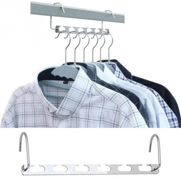 Optimiza el espacio de tu armario con la Percha de Metal con Gancho Mágico. Su diseño multifuncional con 6 agujeros te permite colgar varias prendas en una sola percha, manteniendo la ropa organizada y sin arrugas. 🔹Características destacadas: ✅ Ahorro de espacio: Su diseño vertical maximiza el espacio en el armario. ✅ 6 agujeros para colgar ropa: Ideal para camisas, pantalones, bufandas y más. ✅ Material resistente: Fabricada en acero inoxidable duradero y resistente al óxido. ✅ Diseño versátil: Se puede usar de forma horizontal o vertical según la necesidad. 📌Especificaciones: 📏 Tamaño: 37 cm 🛠 Material: Acero inoxidable / Hierro 📦 Contenido del paquete: ✔ 1 x Percha de acero inoxidable 💡Estas perchas de metal multifuncionales son perfectas para organizar tu ropa y aprovechar al máximo cada rincón de tu armario.