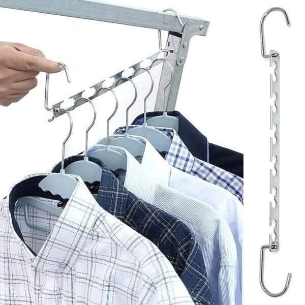 Optimiza el espacio de tu armario con la Percha de Metal con Gancho Mágico. Su diseño multifuncional con 6 agujeros te permite colgar varias prendas en una sola percha, manteniendo la ropa organizada y sin arrugas. 🔹Características destacadas: ✅ Ahorro de espacio: Su diseño vertical maximiza el espacio en el armario. ✅ 6 agujeros para colgar ropa: Ideal para camisas, pantalones, bufandas y más. ✅ Material resistente: Fabricada en acero inoxidable duradero y resistente al óxido. ✅ Diseño versátil: Se puede usar de forma horizontal o vertical según la necesidad. 📌Especificaciones: 📏 Tamaño: 37 cm 🛠 Material: Acero inoxidable / Hierro 📦 Contenido del paquete: ✔ 1 x Percha de acero inoxidable 💡Estas perchas de metal multifuncionales son perfectas para organizar tu ropa y aprovechar al máximo cada rincón de tu armario.