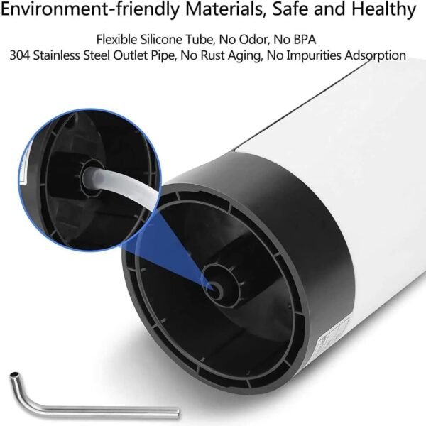 Dispensador de Agua Eléctrico para Garrafas 5-8L automático, bomba de botella de agua, carga USB, carga con un clic, Blanco/Negro, 1 unidad 3