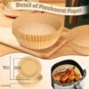 Papel especial para freidora de aire, papel de aceite de silicona, papel absorbente de aceite, almohadilla de papel especial para alimentos, plato de papel doméstico, 50/100 Uds.