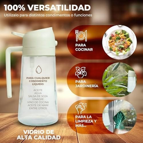 Pulverizador aceite para cocina 500ml | Spray Dosificador antigoteo para cocina