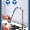 Adaptador de boquilla de grifo giratorio de 360 grados, extensor de grifo de 2/3 modos, burbujeador de ahorro de agua para el hogar, accesorios de grifo de cocina y baño 1