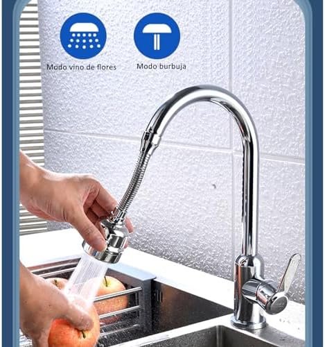 Adaptador de boquilla de grifo giratorio de 360 grados, extensor de grifo de 2/3 modos, burbujeador de ahorro de agua para el hogar, accesorios de grifo de cocina y baño 1