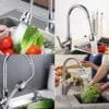 Adaptador de boquilla de grifo giratorio de 360 grados, extensor de grifo de 2/3 modos, burbujeador de ahorro de agua para el hogar, accesorios de grifo de cocina y baño 1