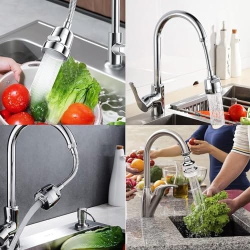Adaptador de boquilla de grifo giratorio de 360 grados, extensor de grifo de 2/3 modos, burbujeador de ahorro de agua para el hogar, accesorios de grifo de cocina y baño 1