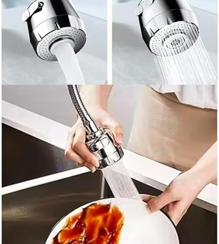 Adaptador de boquilla de grifo giratorio de 360 grados, extensor de grifo de 2/3 modos, burbujeador de ahorro de agua para el hogar, accesorios de grifo de cocina y baño 1